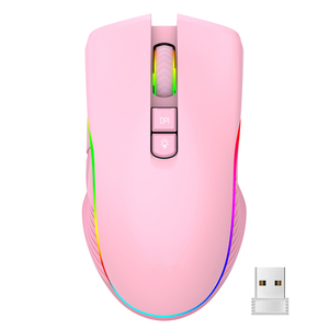 Souris de jeu ergonomique sans fil T26 pour droitiers, port de charge USB Type C, rétroéclairage RVB, mode optique double - Product Image 3