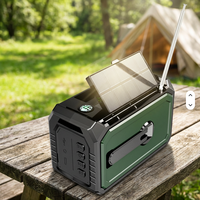 Radio solaire d'urgence à manivelle avec fonction SOS, radio météo AM/FM/NOAA, lampe torche et lampe de lecture, fabriquée en ABS durable