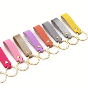 X418 Custom Eco-friendly Fashion Business Gift Stainless Steel Keychain Pu Leather Car Key Strap Waist Wallet <b>Keyrings</b> <b>Men</b> Women - Product Image 3