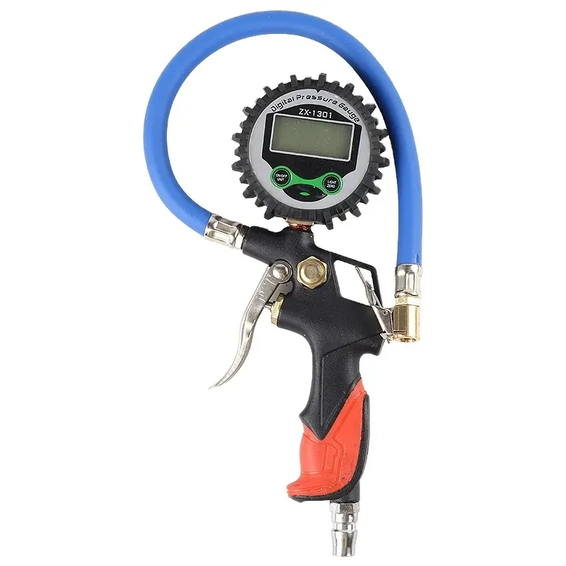 High Quality Heavy Duty Dial Analog Tire Pressure Gauge Measure With Plastic Hose Cover