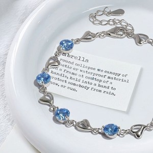 Bracelet en argent sterling S925 avec zircon bleu en forme de cœur, bijou de main raffiné et unique pour femme, idéal pour le quotidien, les rendez-vous et les cadeaux de fêtes - Product Image 4