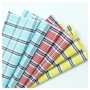 Grosir Bernapas Benang Dicelup Plaid Bahan Katun Fabric Fabric Tahan