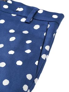 Women Blue &amp; <strong>White</strong> Slim Fit Polka Dots Print <strong>Cropped</strong> Regular <strong>Trousers</strong> - Product Image 5