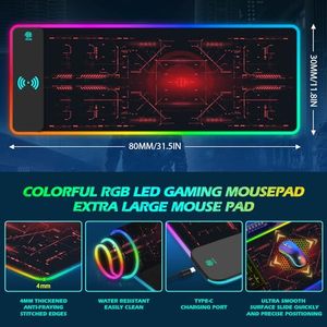 800x300x3mm mở rộng bảng pad chơi game không dây sạc Chuột Mat 10 chế độ chiếu sáng LED chuột Pad bàn phím máy tính Pad Mousepad - Product Image 3