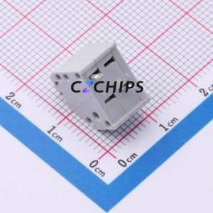 DB250B-3.5-2P-GY Spring Terminal Block Through hole Component (THT),P=3.5mm Connector 1x2P 3.5mm Gray 2P - Product Image 2