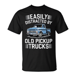 Camiseta para hombre con diseño de coches antiguos que te distrae fácilmente de las viejas camionetas - Product Image 2