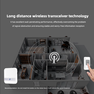 무선 디지털 초인종 60 멜로디 300m 범위 조절 볼륨 딩 동 차임 방수 푸시 버튼 학교 호텔 빌라 - Product Image 5