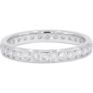 KEEVA JEWELS-Anillo de boda de oro blanco de 18 quilates, Diamante cultivado en laboratorio, 3,7mm, 1.00ct, talla 5 - Product Image 4