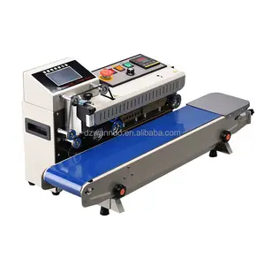 FR-1600 Plastic Bag Band Sealer Expiry Date QR Coding Continuous Sealing Machine With Inkjet Printer