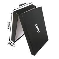 Boîte cadeau rigide en cuir grainé noir texturé avec logo personnalisé pour chaussures et vêtements