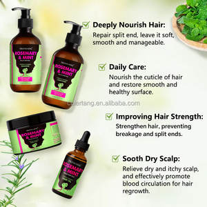 Etiqueta privada Orgánico Natural Anti Pérdida de cabello Biotina Romero Menta Mascarilla para el crecimiento del cabello Champú y acondicionador Productos para el cuidado - Product Image 4