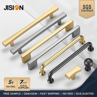 Pegangan furnitur kenop tarik pintu laci kabinet kualitas tinggi Handle emas logam aluminium perangkat keras harga pabrik