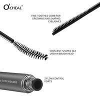 Mascara Allongeant et Courbant Double Embout avec Base Fixante pour Cils, Waterproof, Séchage Rapide, Tenue 12H, Idéal Yeux Sensibles