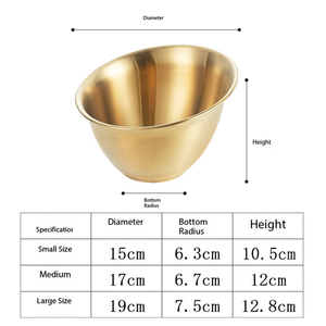 Tazón de Acero Inoxidable Estilo Coreano <span class=keywords><strong>con</strong></span> Boca Inclinada, Dorado/Plateado, para Ensaladas, Gran Capacidad, para Servir Comida en Casa o en Restaurantes - Product Image 6