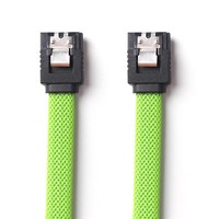 Kabel lurus SATA III 6Gbps untuk HDD SSD nilon kabel Data jaket PVC kepang dengan kait pengunci untuk driver CD 50CM 30CM putih