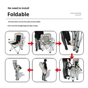 Vente en gros <span class=keywords><strong>de</strong></span> chaises <span class=keywords><strong>de</strong></span> camping pour pique-nique et pelouse chaise pliante portable pliable pour la plage et la pêche en plein air avec accoudoirs et <span class=keywords><strong>poche</strong></span> latérale - Product Image 3