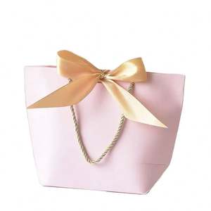 Solid Custom Color Size Ribbon Bowtie Paper <b>Bags</b> <b>for</b> Shopping Clothing <b>Wedding</b> Guest Gifts - Product Image 3