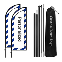 Drapeau publicitaire numérique personnalisé, imperméable, facile à assembler, en forme de goutte d'eau, rectangulaire, plume, pour la promotion