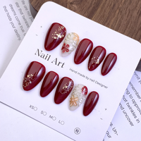 Faux ongles courts en amande faits à la main, style naturel, pour usage quotidien, fournisseur personnalisé