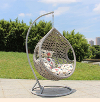 Vente en gros de meubles de jardin d'extérieur pour balcon, chaises œuf suspendues, hamac de jardin, balançoire de patio, chaise en rotin avec support