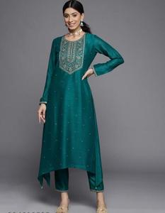 Kurtis pent pent pent pent pent Pair pent กระเป๋าคลัทช์ส้นรองเท้าสำหรับปาร์ตี้ฤดูร้อนชุด salwar สมบูรณ์ดู - Product Image 5