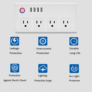 LEDEAST-Temporizador de control inalámbrico Tuya Smart Life, tira de alimentación 10A con enchufe de EE. UU. y puertos USB - Product Image 3