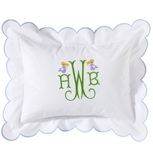 Federe Ricamate Bianche per Cameretta Neonato <span class=keywords><strong>con</strong></span> <span class=keywords><strong>Bordo</strong></span> Smerlato 12x16 Pollici Supporto per <span class=keywords><strong>Cuscino</strong></span> Personalizzabile <span class=keywords><strong>con</strong></span> Monogramma - Product Image 5