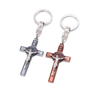 Zinc Alloy Meta Religion Christian Crucifix Jesus Cross Keychain Keyring Jewelry Car Accessories Gift