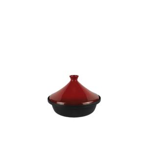 Tagine rond <span class=keywords><strong>en</strong></span> <span class=keywords><strong>fonte</strong></span> - Ustensile de cuisine oriental rouge avec couvercle <span class=keywords><strong>en</strong></span> <span class=keywords><strong>fonte</strong></span> - Compatible induction et four, parfait pour les recettes de <span class=keywords><strong>tajine</strong></span> marocain - Product Image 1