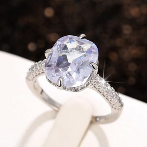 Square Bezel <b>Set</b> Zircon <b>Ring</b> for Women Classic Fashion Finger Jewelry - Product Image 6