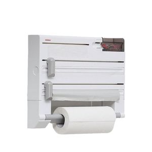 <span class=keywords><strong>Portarotolo</strong></span> da cucina multifunzionale moderno e minimalista, dispenser per <span class=keywords><strong>pellicola</strong></span> trasparente a parete con taglierina, porta salviette di carta - Product Image 5