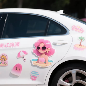 Pegatinas personalizadas para coches, resistentes al agua, de vinilo troquelado, etiquetas autoadhesivas y pegatinas de PVC troqueladas con logotipos de dibujos animados. - Product Image 1