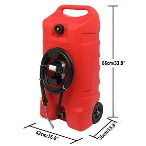 14ガロンポータブル燃料移送ガスキャディタンク12V電動ポンプコンテナローリングホイール - Product Image 6