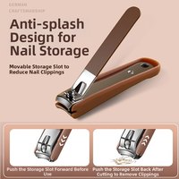 Juego de Cortaúñas de Acero Inoxidable Anti-Salpicaduras de 7/9 Piezas, Herramientas de Manicura y Pedicura Portátiles, Profesionales y Duraderas para Hombres y Mujeres, para el Hogar