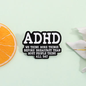 ADHD consapevolezza spille di smalto Creative citazioni di salute mentale spilla risvolto gioielli regalo per amici all'ingrosso - Product Image 2