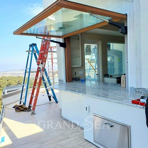 Auvent inférieur moderne fenêtre en aluminium pousser la fenêtre d'auvent rabattable pour la cuisine de balcon - Product Image 3