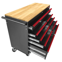 Banc de travail en acier laminé à froid robuste GATmatic, armoire à outils, plan de travail en bois, rangement d'atelier sur roulettes, OEM/ODM personnalisable