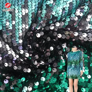 Multi color Wholesale Factory direct sales loose knitting 100 polyester embroidery sequin fabric for making dress