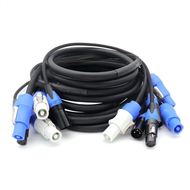 Wholesale 3 Pin DMX512 and Power Combine XLR Powercon Combo Cable for Stage Lighting