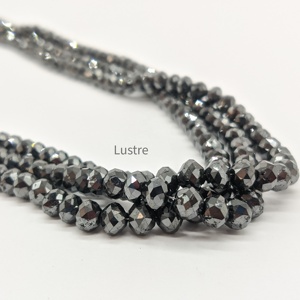 ลูกปัดเพชรสีดำ Lustre LD แท้ทรงรอนเดลเหลี่ยมเพชรพลอย สำหรับทำเครื่องประดับ รวมถึงสร้อยคอ ได้รับการประเมินโดยผู้เชี่ยวชาญจากภายนอก - Product Image 1