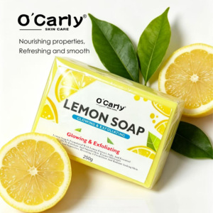 Sapone O'Carly Clean al Limone Naturale per Sbiancamento, Rimozione Pigmenti, Esfoliazione, Menta Piperita - Ideale per Pelli Scure, 250g - Product Image 6