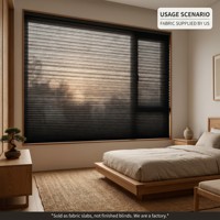 Tissu pour stores alvéolaires imperméable en non-tissé spunlace semi-occultant noir 16 mm sur mesure