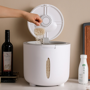 Containers Thickening Plastic Barrel Kitchen Food Moisture-Proof Sealed Rice Dispenser Bucket Cereal Bins Containers Rice Storage Box