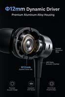 [Headphone USB C dengan Mikrofon] [Earbud ANC] Earphone Berkabel Tipe C dengan Peredam Kebisingan Aktif untuk Penggunaan Sehari-hari