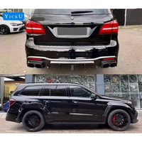 Kit carrosserie YIKU de haute qualité pour Mercedes-Benz GLS W166, style B, lèvre avant, diffuseur arrière, sourcils de roue, semi-carbone noir