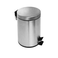 Poubelle Ronde en Métal Sunshine à Pédale, en Acier Inoxydable, avec Couvercle pour Cuisine, Déchets et Rangement Domestique