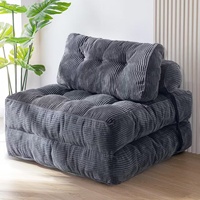 Fauteuil canapé sans structure pliable, rembourré, inclinable, convertible en lit, une place, excellent confort pour salon