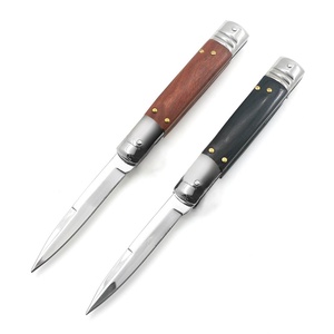 Italian Mafia 440-Blade all'aperto coltello pieghevole sicuro da caccia coltelli da tasca manico in legno manicotto in Nylon per campeggio strumenti tattici OEM - Product Image 2