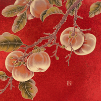 Tableau mural artisanal style nature morte kaki, en laiton, nouveau style chinois, mobile, fait main, pour l'agencement mural, idéal pour un cadeau de pendaison de crémaillère