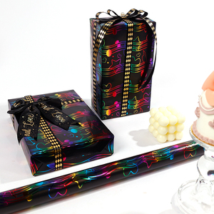 Wholesale 80g Birthday Colored <b>Gold</b> Kraft <b>Paper</b> Tissue 43*300cm Gift Luxury Custom Packaging <b>Wrapping</b> <b>Paper</b> Roll - Product Image 1